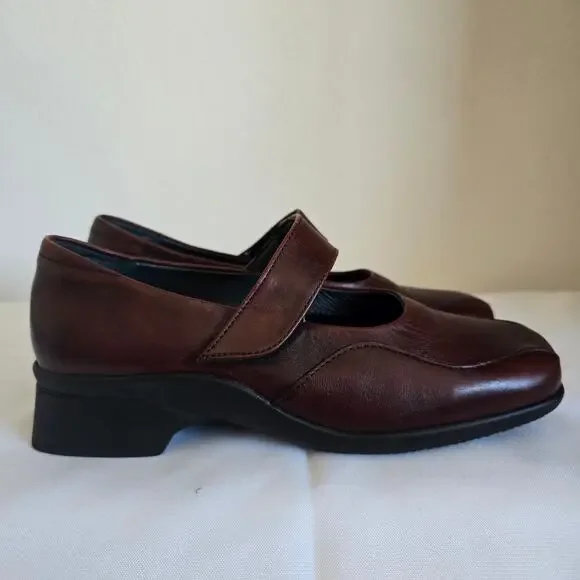 Portania Mary Jane Comfort Shoes Brown Size 8 Width F1/2 Made in Portugal - Picture 3 of 9